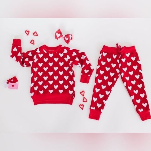 Little Bum‎ Bums Bums N Roses Heart Beat jogger set 2T - Picture 1 of 3